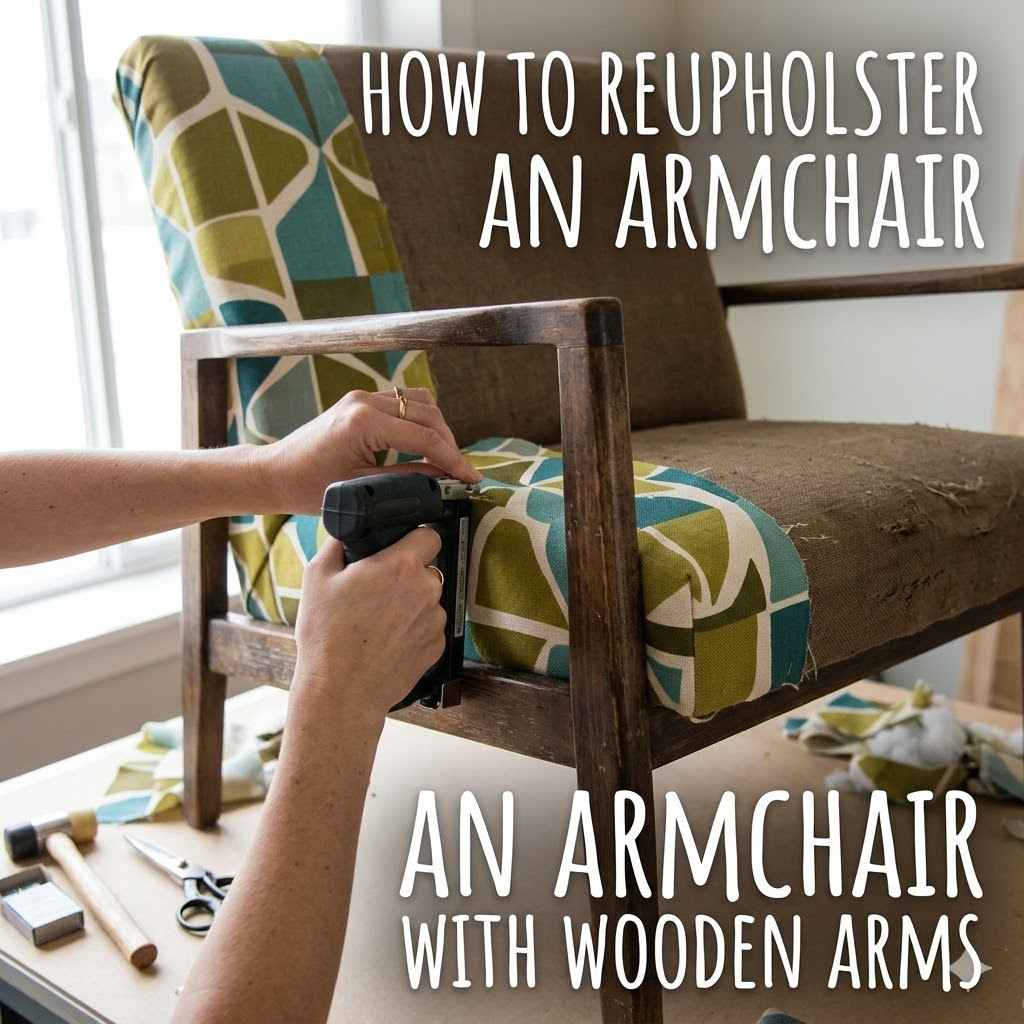 How to Reupholster an Armchair with Wooden Arms