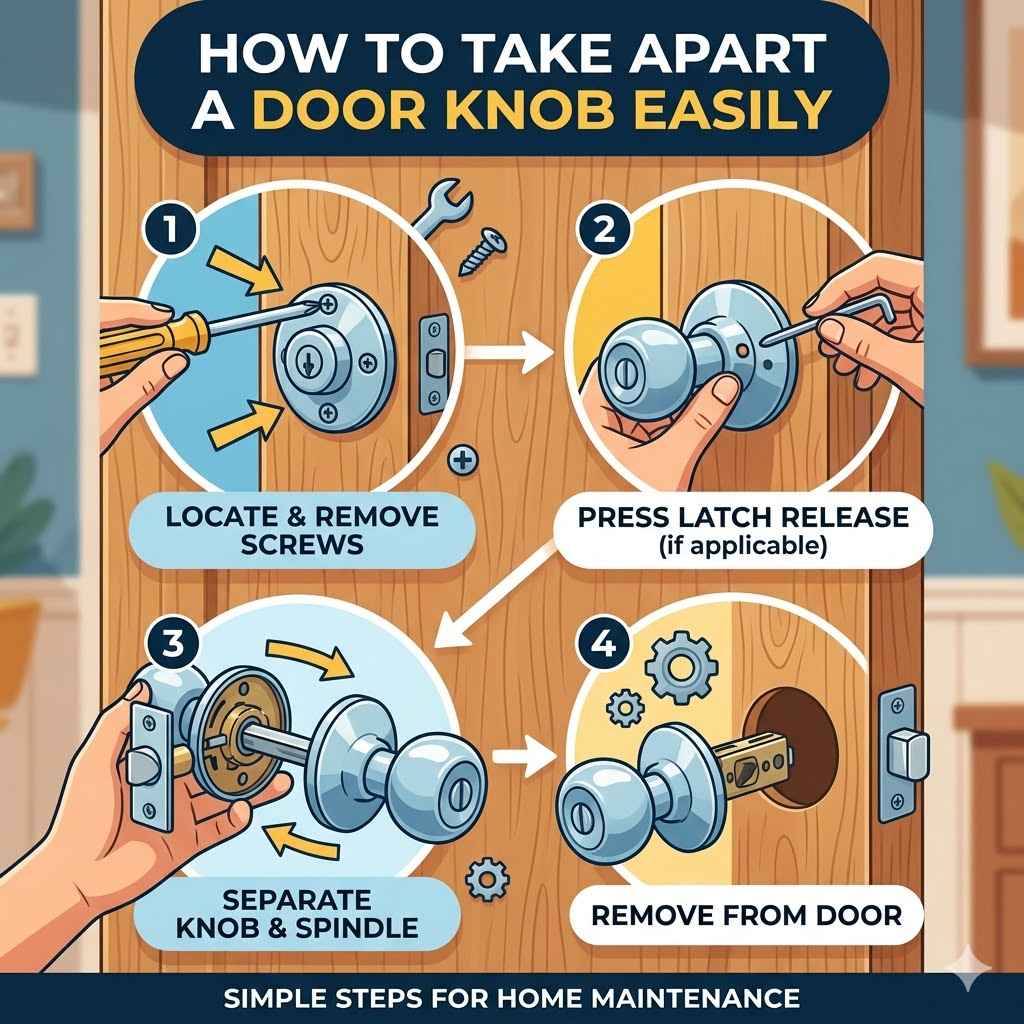 How to Take Apart a Door Knob Easily