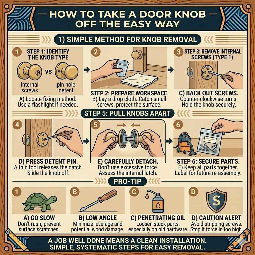 How to Take a Door Knob Off the Easy Way