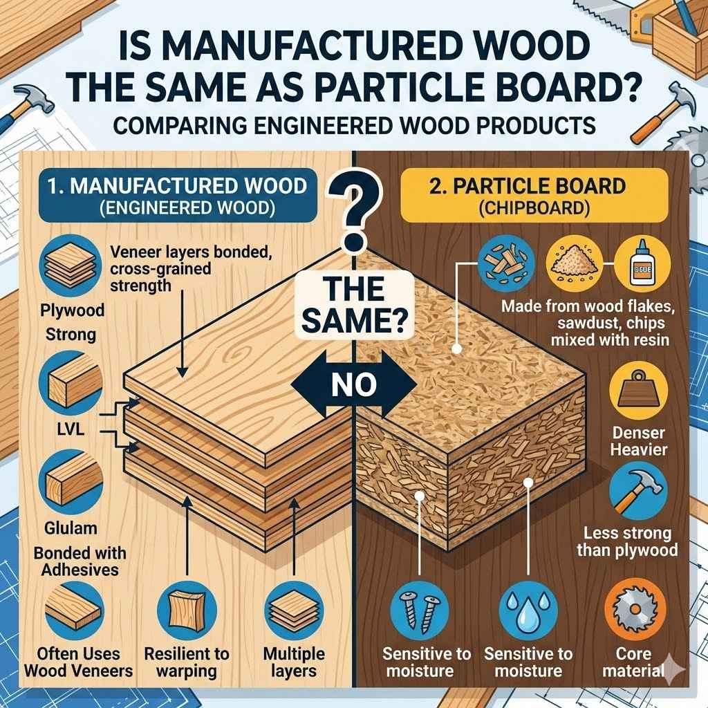 Is Manufactured Wood The Same As Particle Board
