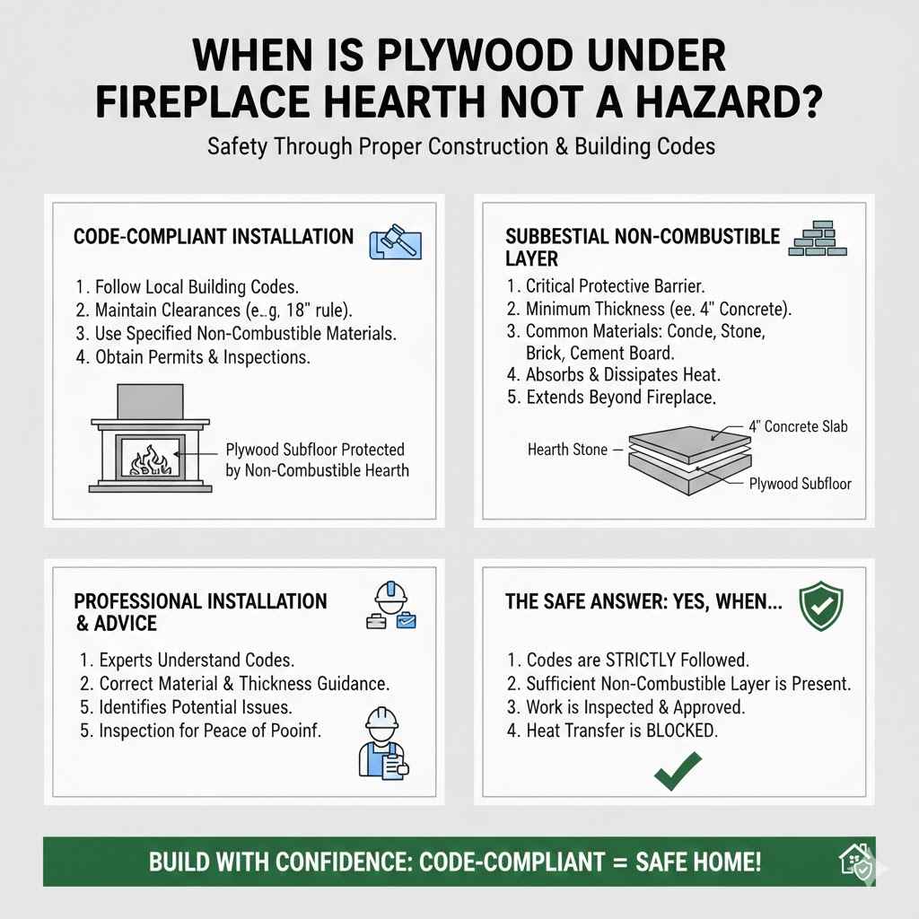When Is Plywood Under Fireplace Hearth NOT a Hazard