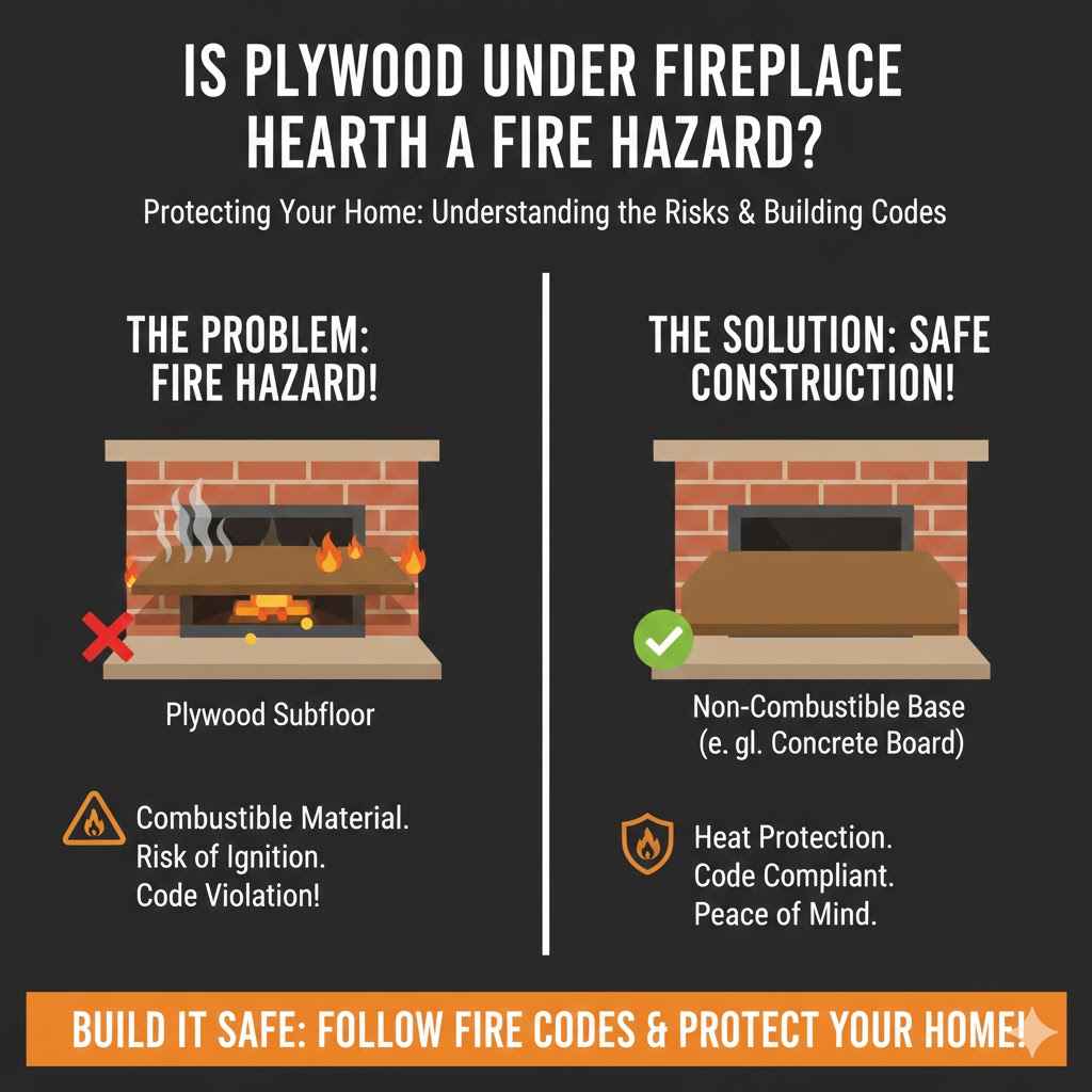 Is Plywood Under Fireplace Hearth a Fire Hazard