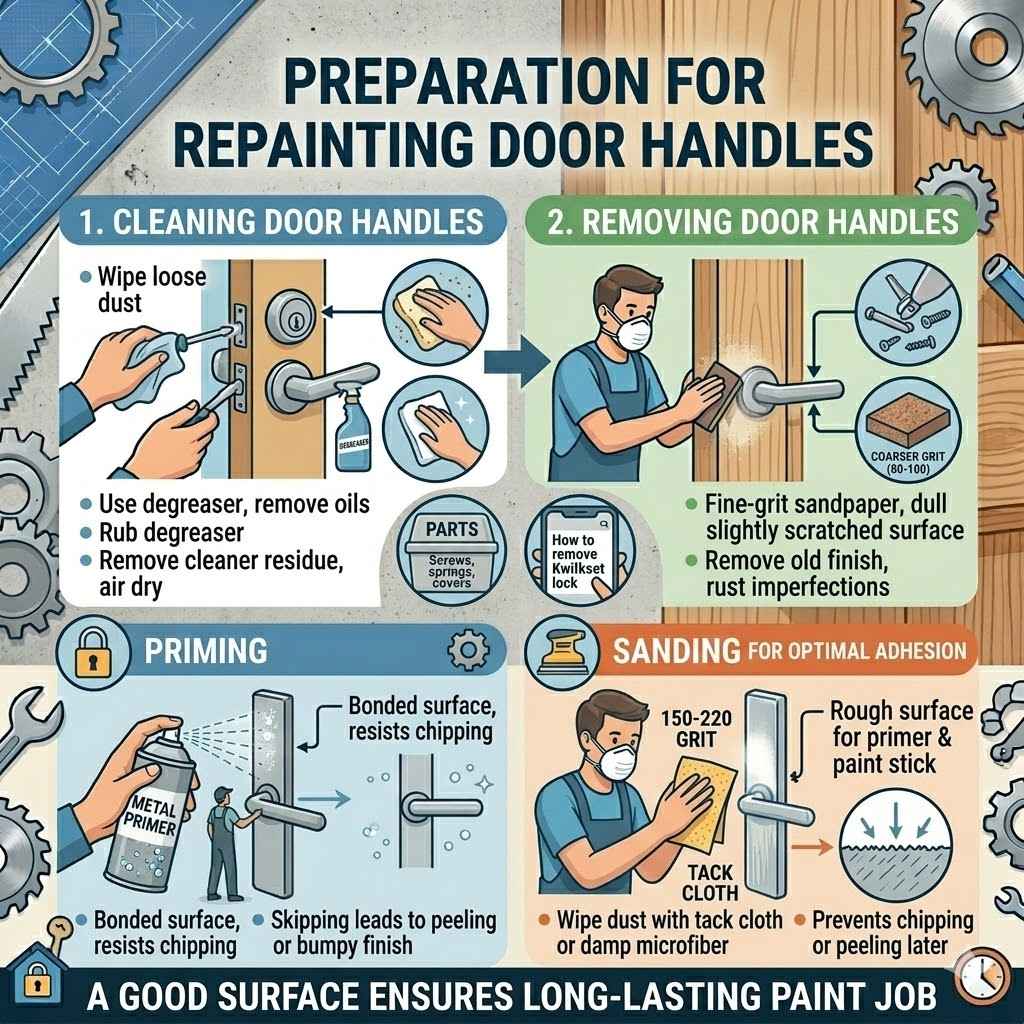 Preparation For Repainting Door Handles