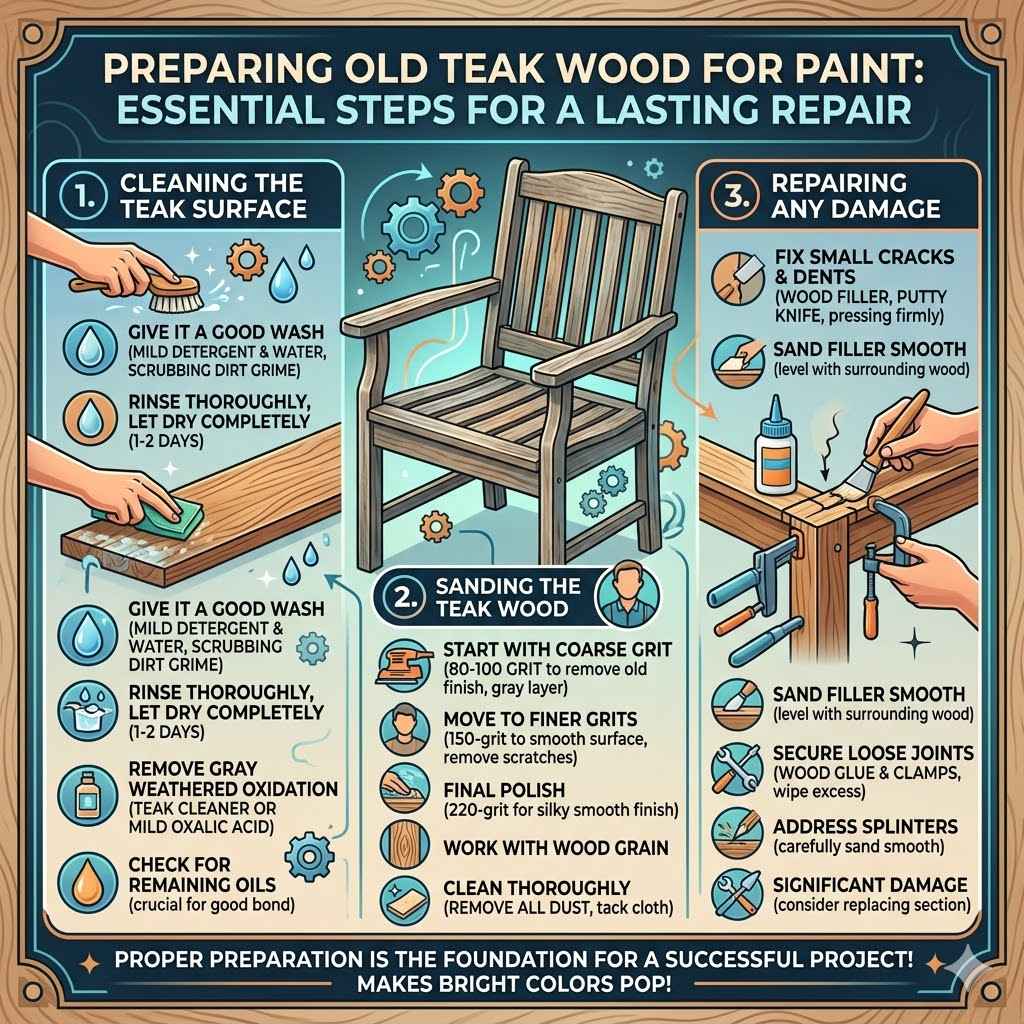 Preparing Old Teak Wood for Paint