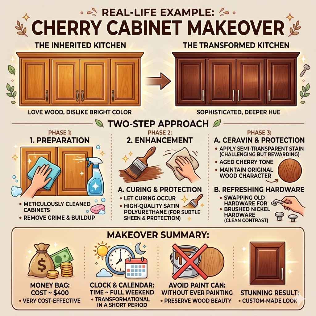 Real-Life Example Cherry Cabinet Makeover