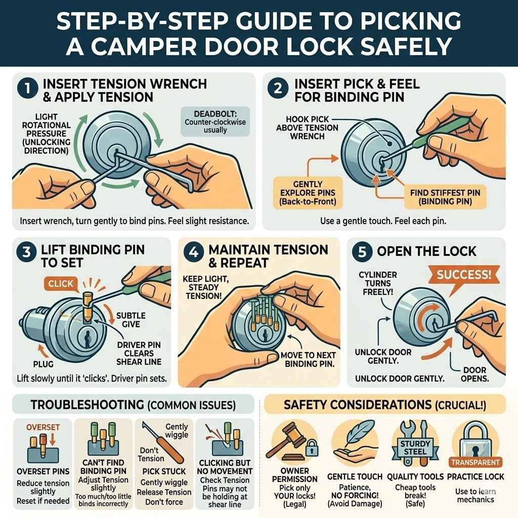 Step-by-Step Guide to Picking A Camper Door Lock Safely