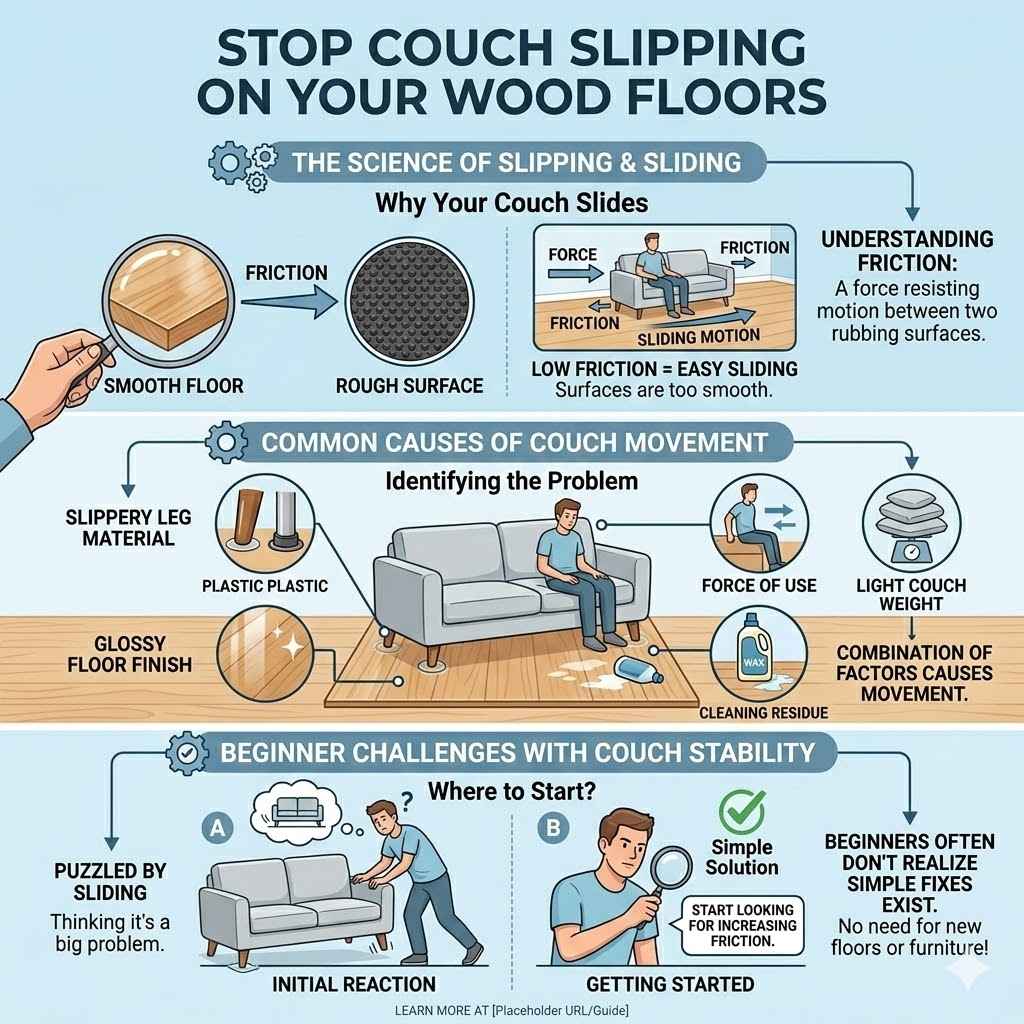 Stop Couch Slipping on Your Wood Floors