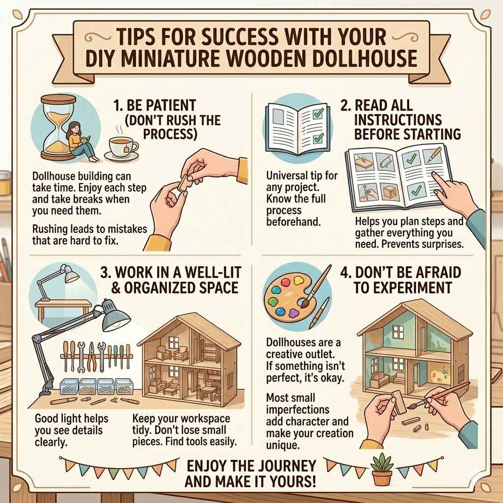 Tips for Success with Your DIY Miniature Wooden Dollhouse