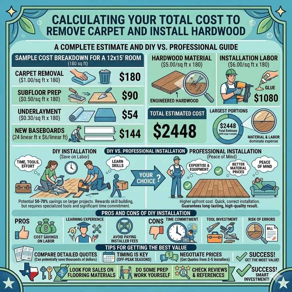 Calculating Your Total Cost to Remove Carpet and Install Hardwood