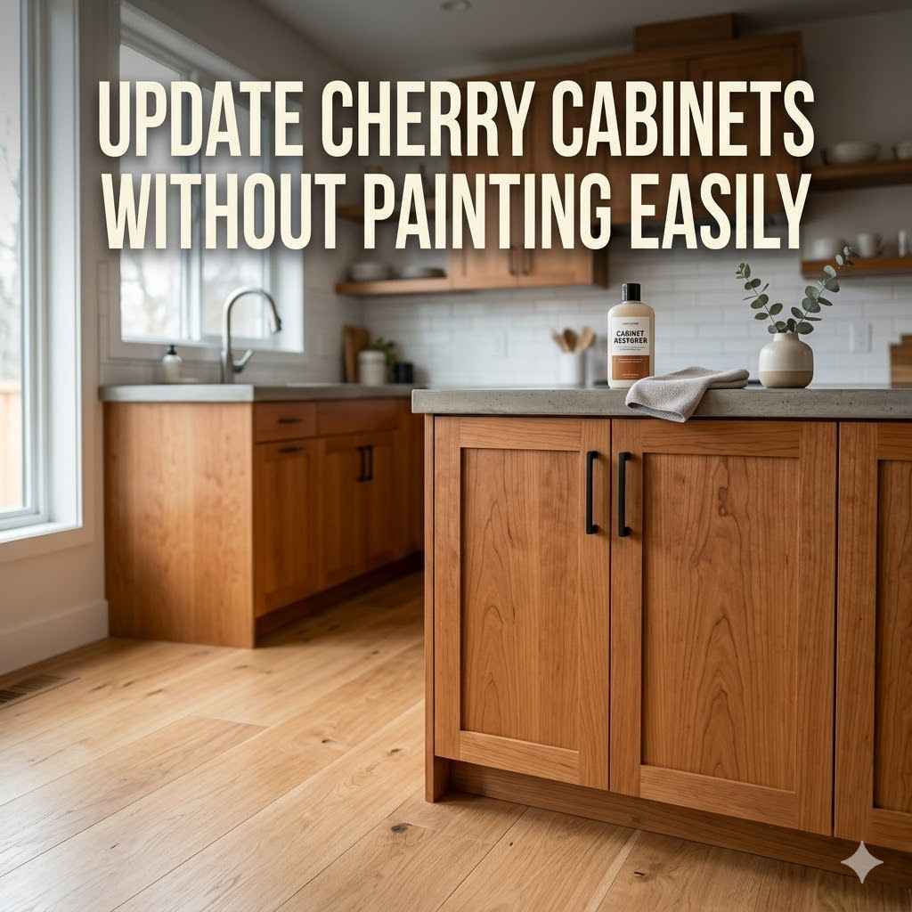 Update Cherry Cabinets Without Painting Easily