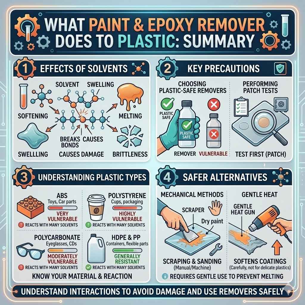 What Paint & Epoxy Remover Does to Plastic Summary