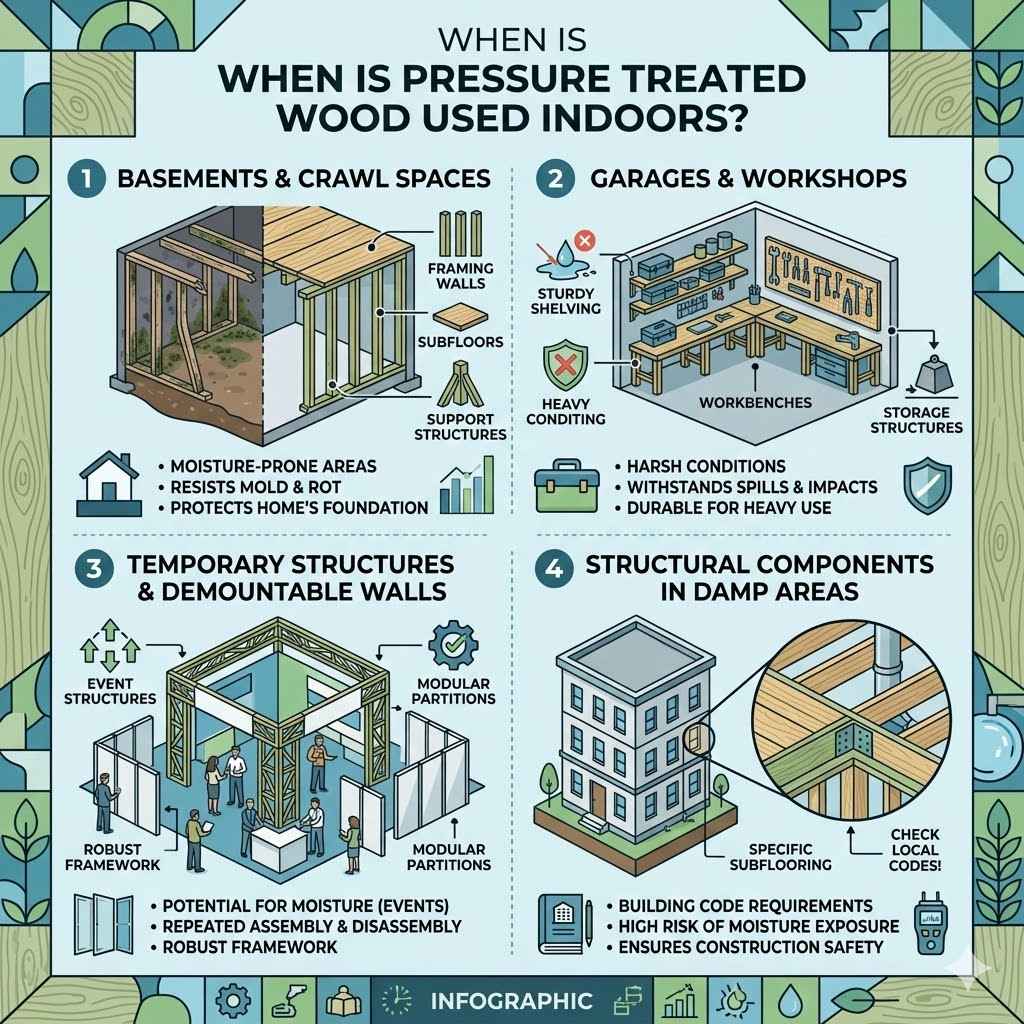 When Is Pressure Treated Wood Used Indoors