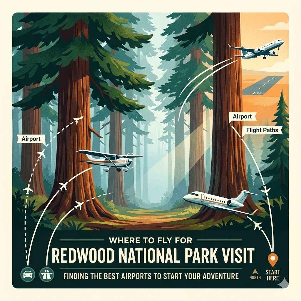 Where to Fly for Redwood National Park Visit