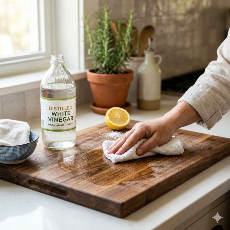 How To Clean A Wooden Cutting Board With Vinegar Safely