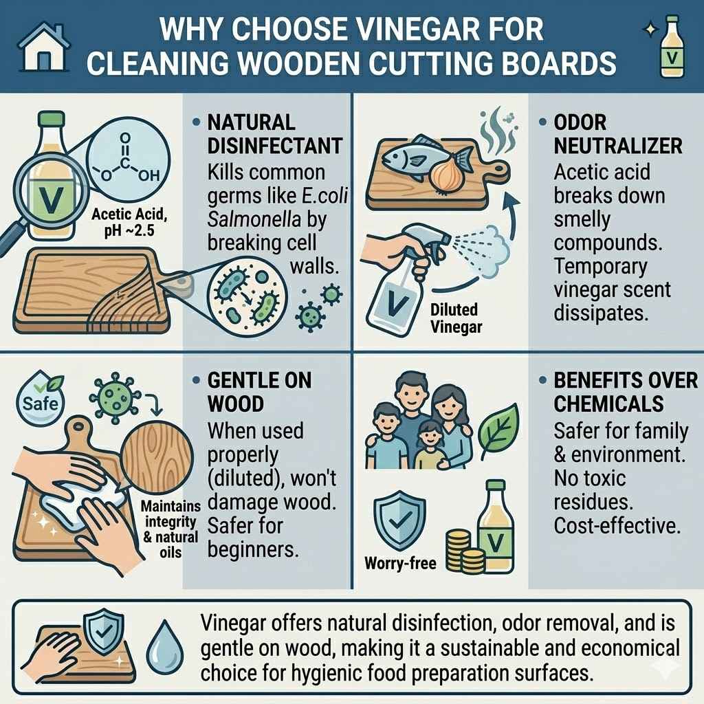 Why Choose Vinegar For Cleaning Wooden Cutting Boards