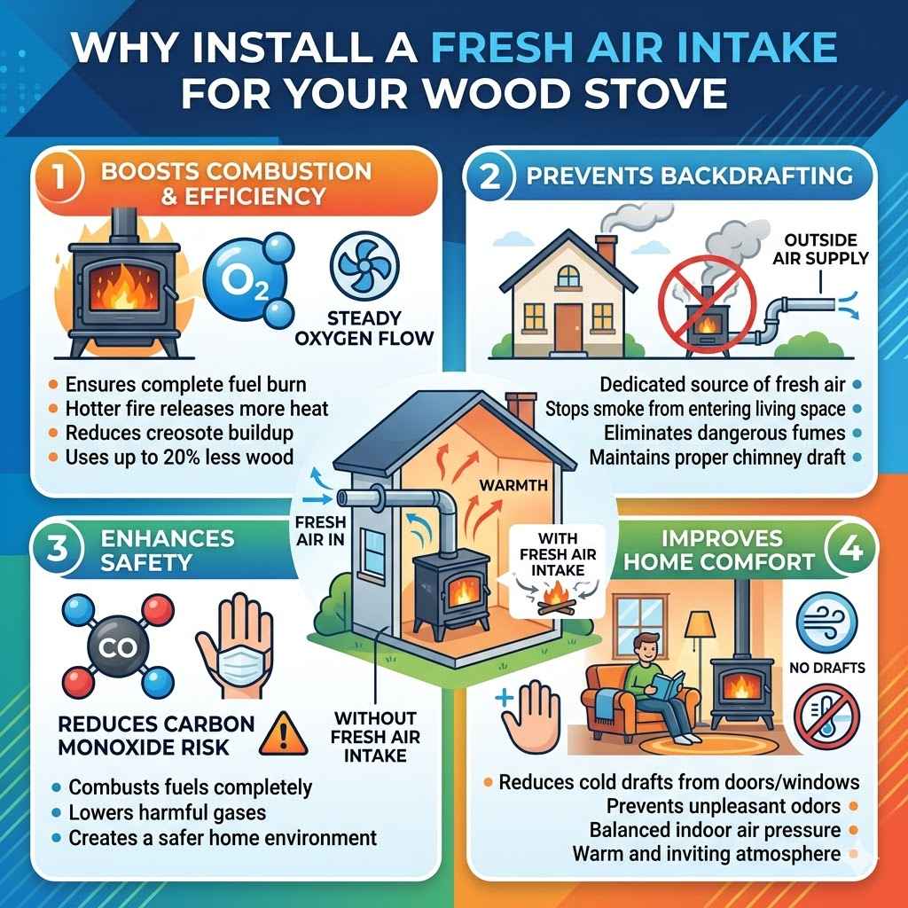 Why Install a Fresh Air Intake for Your Wood Stove