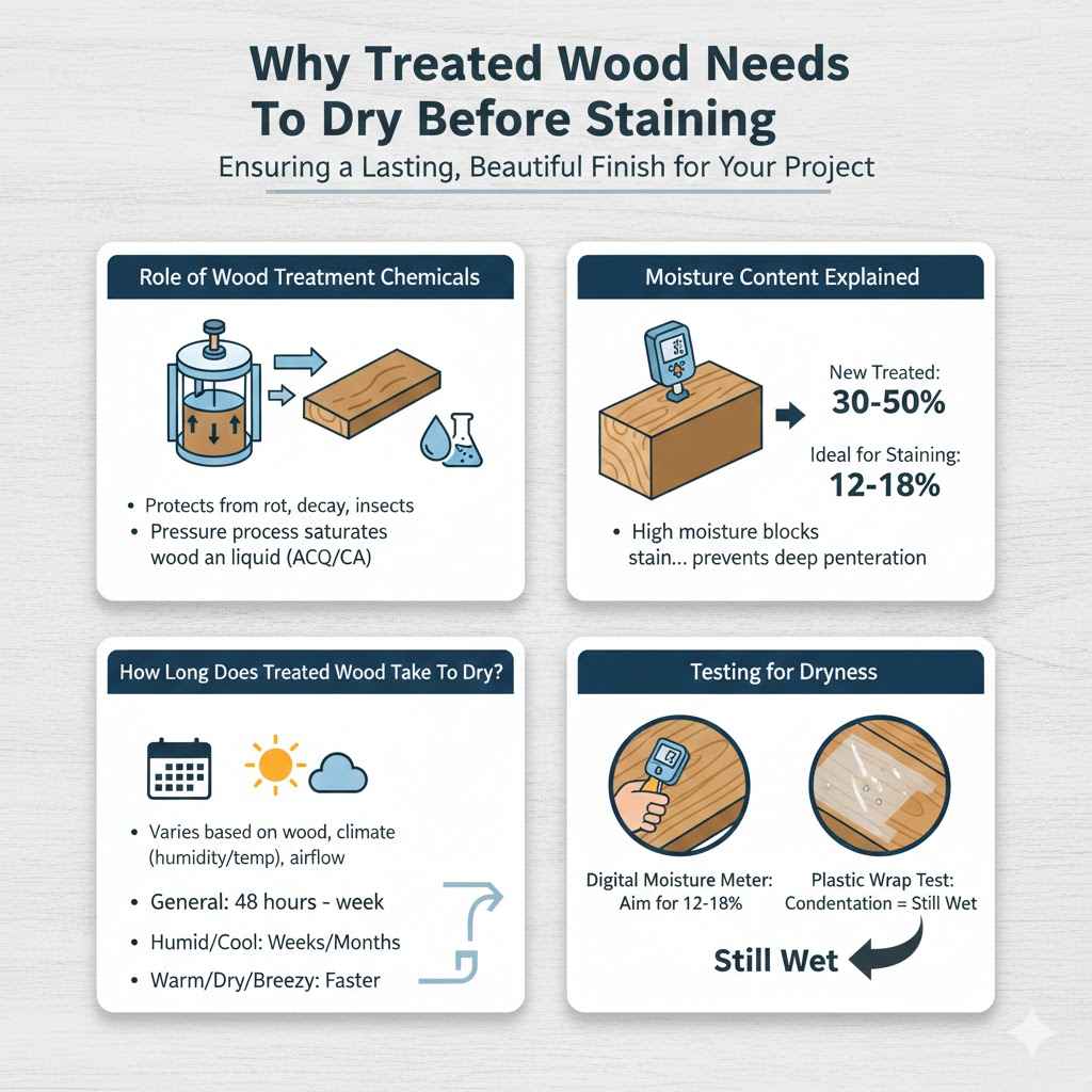 Why Treated Wood Needs To Dry Before Staining
