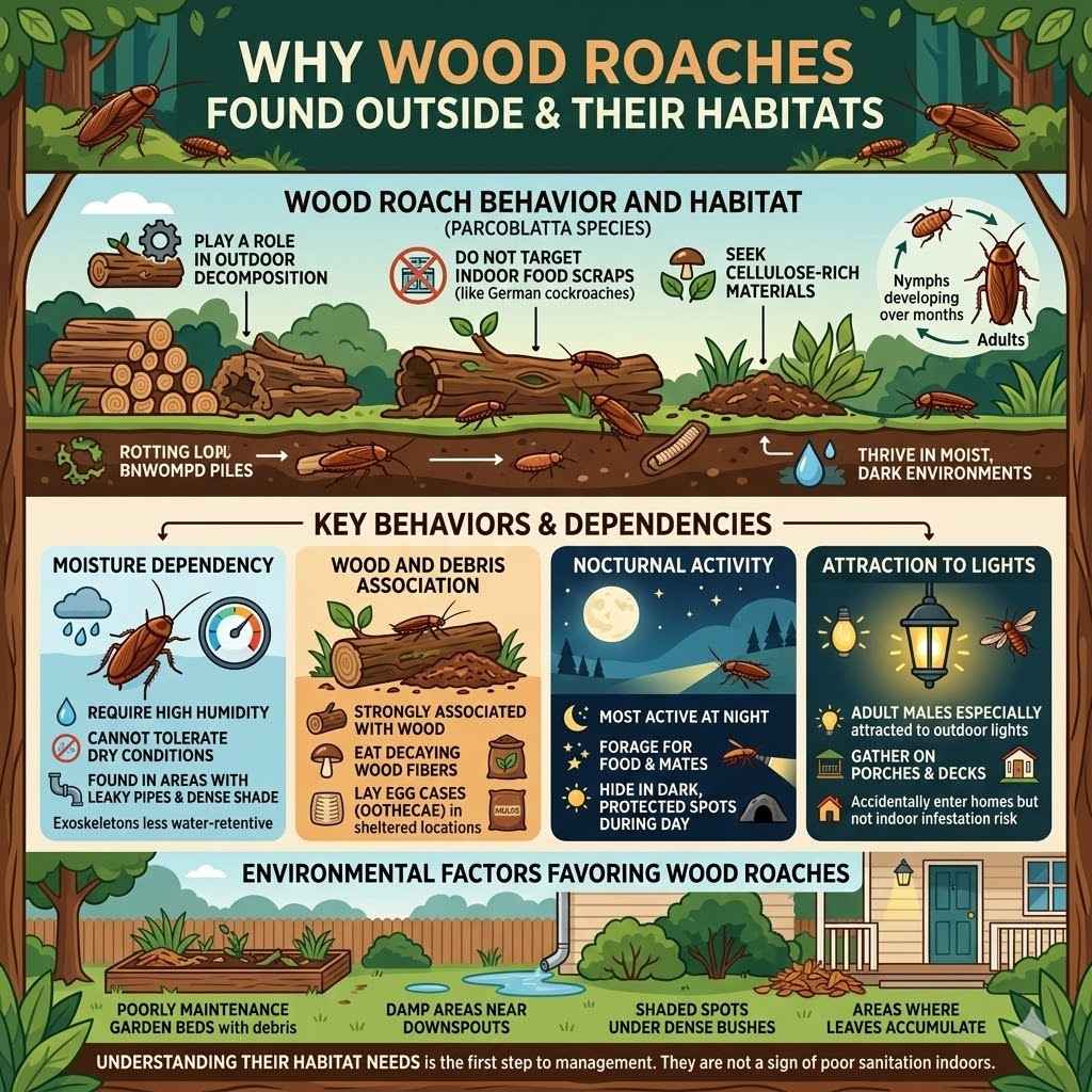 Why Wood Roaches Are Found Outside