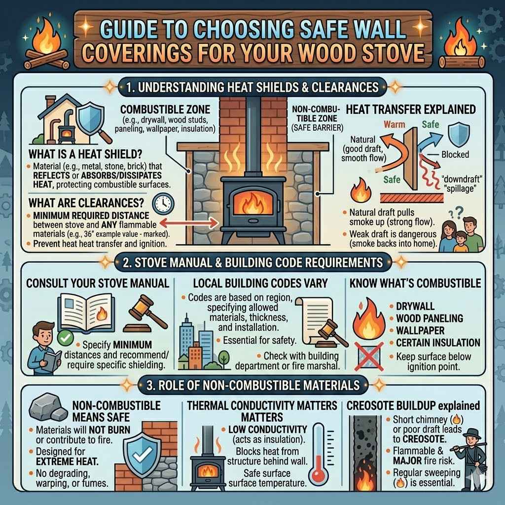 Choosing Safe Wall Coverings for Your Wood Stove