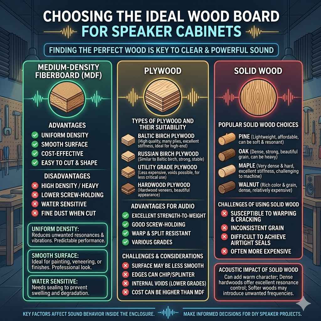 Choosing the Ideal Wood Board for Speaker Cabinets
