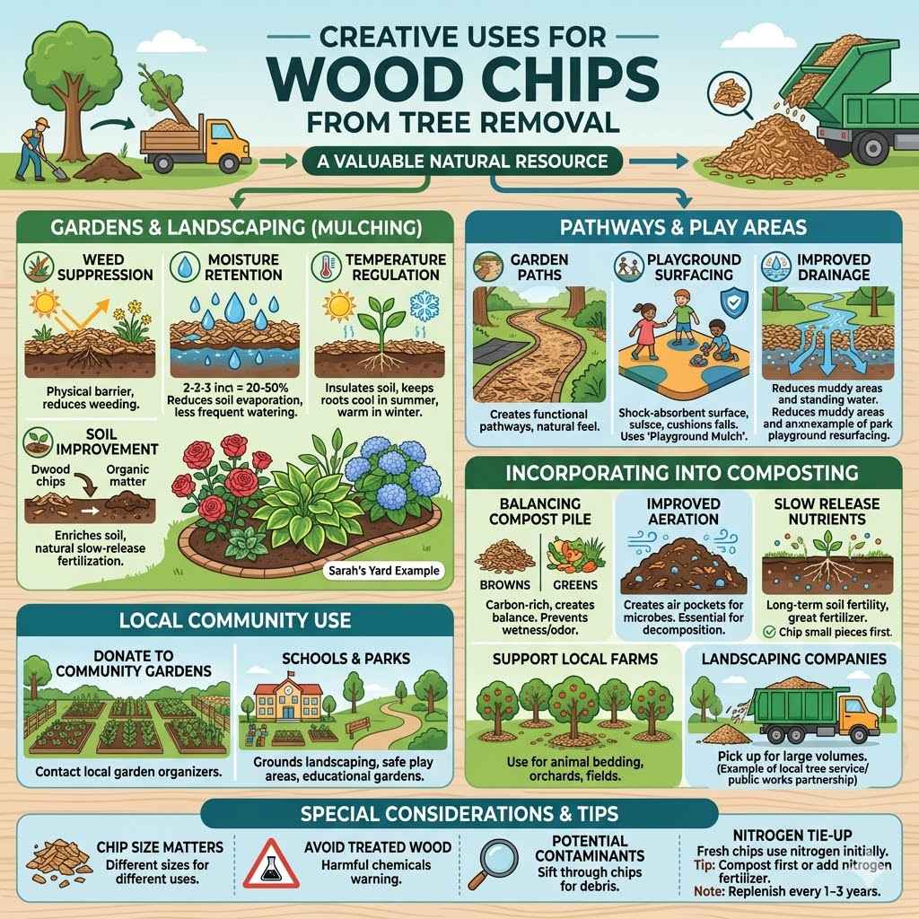 Creative Uses for Wood Chips From Tree Removal