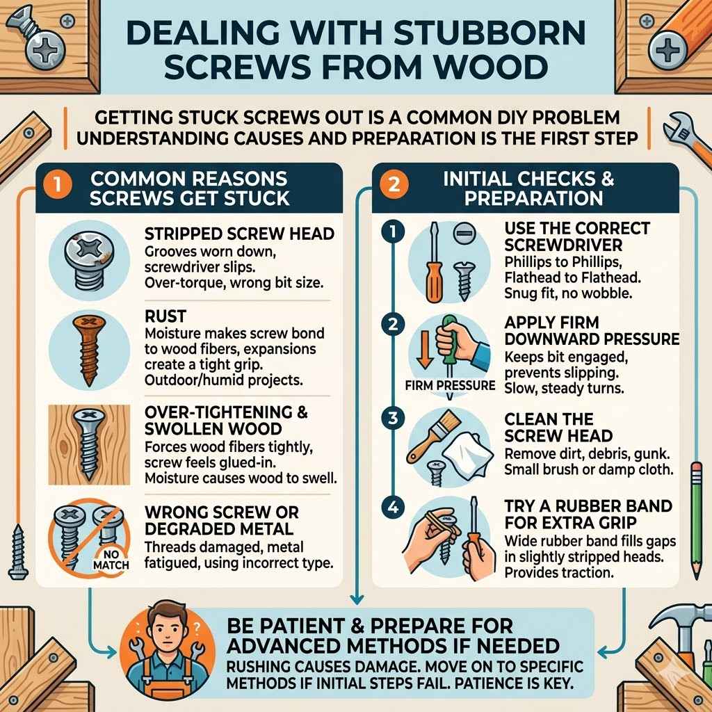 Dealing With Stubborn Screws From Wood