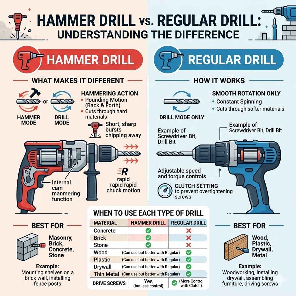 Hammer Drill vs. Regular Drill Understanding the Difference