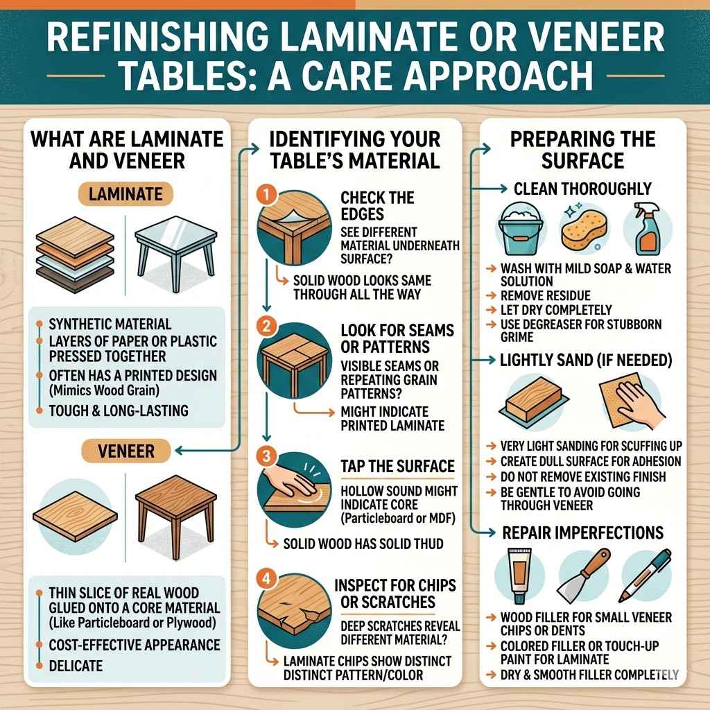 Refinishing Laminate Or Veneer Tables
