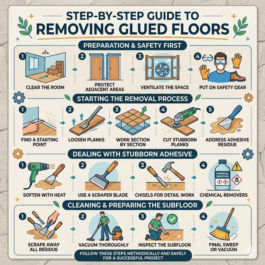 Step-by-Step Guide to Removing Glued Floors