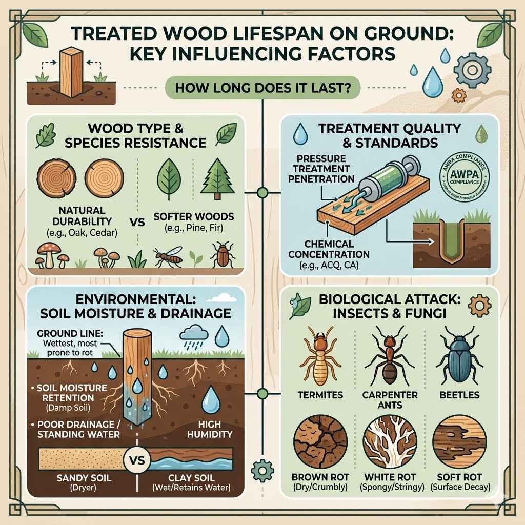 Treated Wood Lifespan On Ground Factors