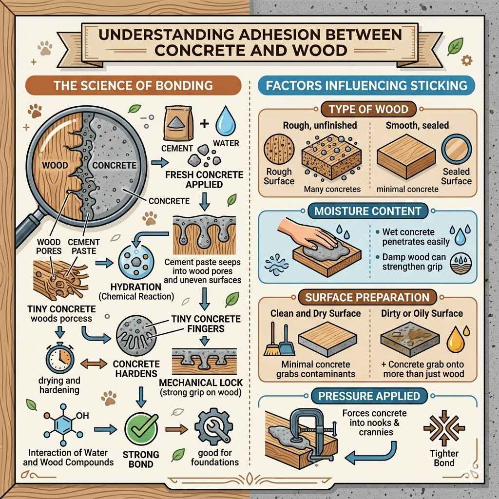 Understanding Adhesion Between Concrete and Wood