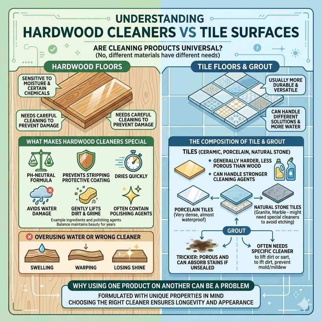 Understanding Hardwood Cleaners and Tile Surfaces