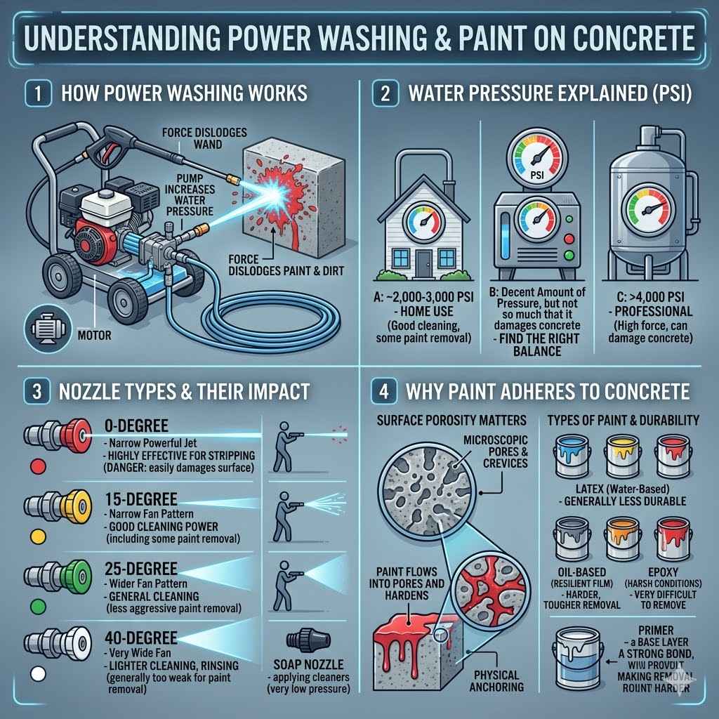 Understanding Power Washing And Paint On Concrete