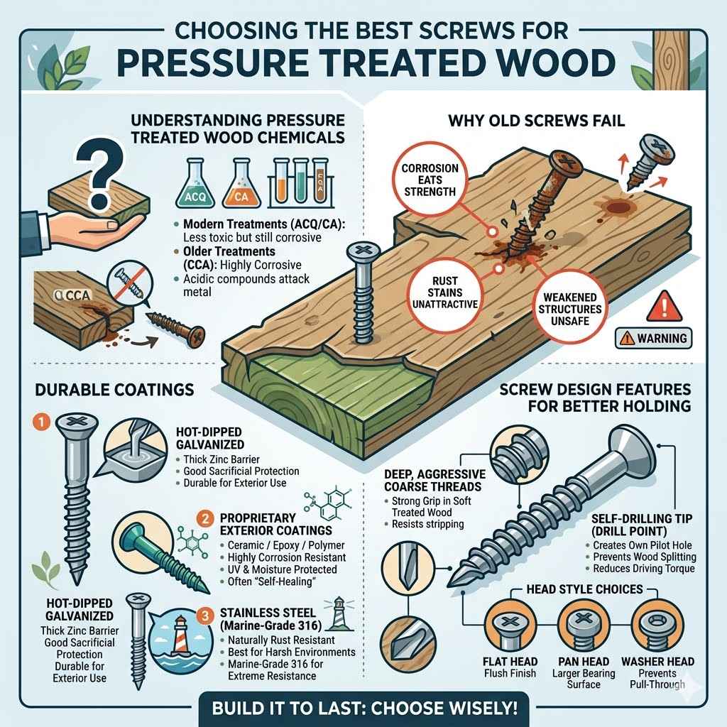 Choosing The Best Screws For Pressure Treated Wood