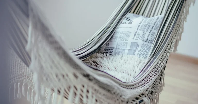 Fabric hammock hanging indoors without drilling into the wall