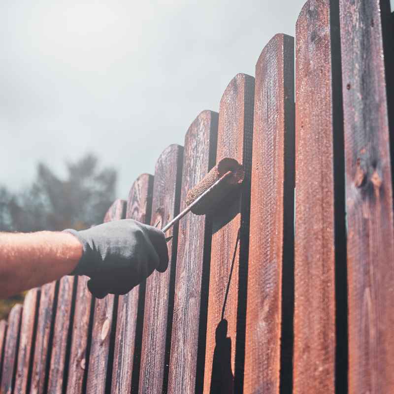 Solid Stain Over Painted Fence