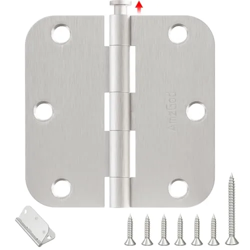 AmzGod 3.5 Inch Door Hinges, Satin Nickel, 12-Pack