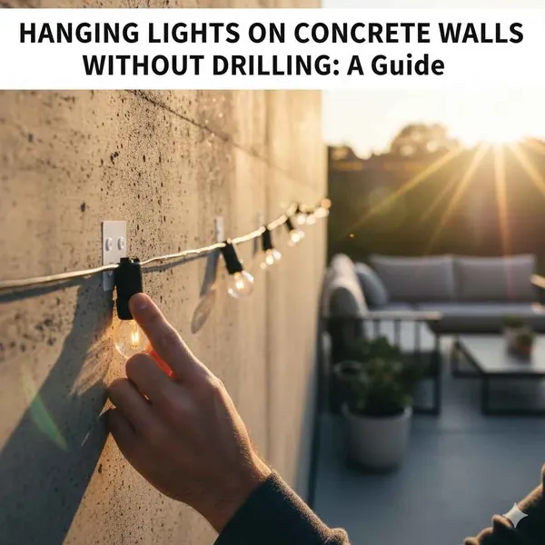 Hanging lights on concrete walls