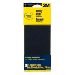 3M emery cloth sandpaper assorted grit sheets