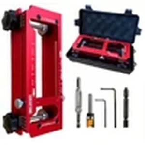 Adjustable door hinge template jig for routers