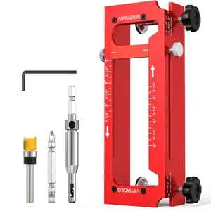 Aluminum door hinge jig adjustable mortise router template