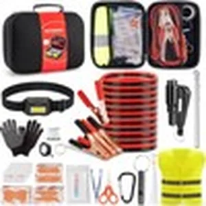 AUTODECO car roadside emergency kit with jumper cables