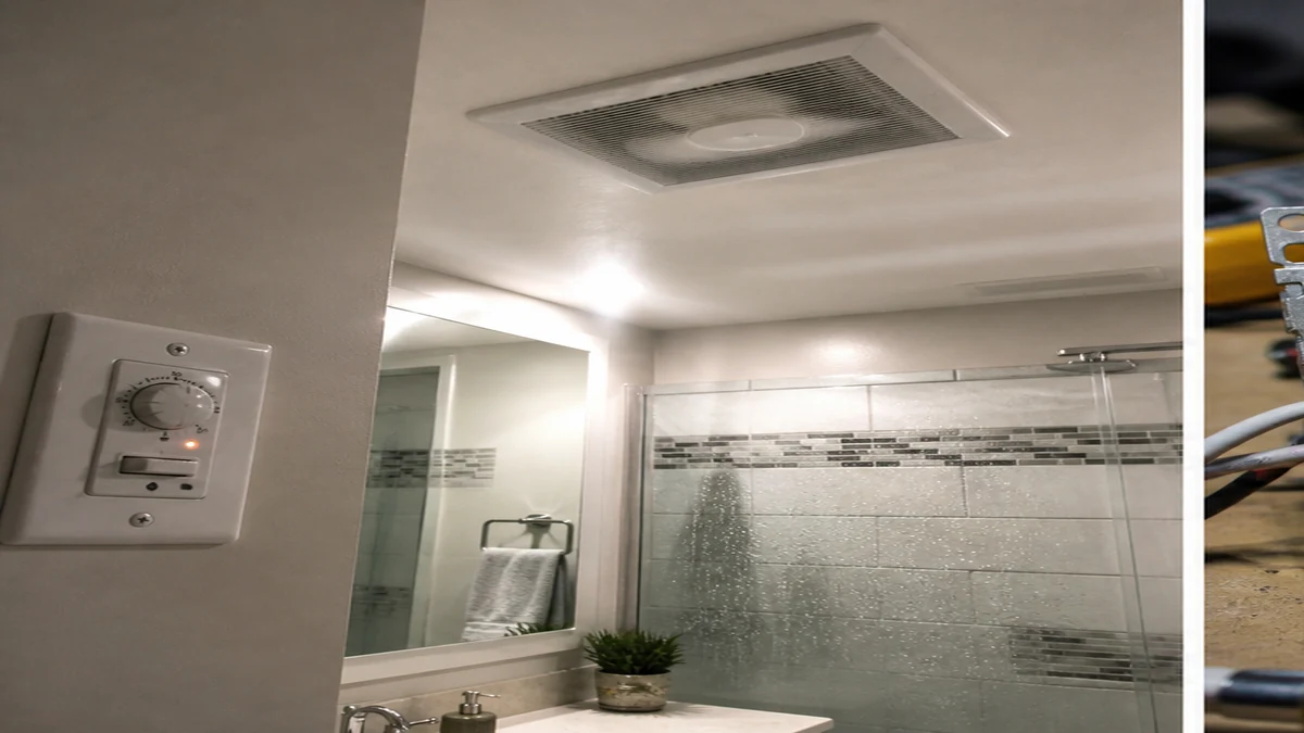 Bathroom fan timer control and humidity switch checked when a fan will not turn off