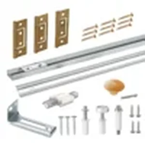 Bifold door hardware kit with bottom track and pivots