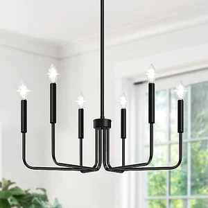 Black 6 light farmhouse chandelier