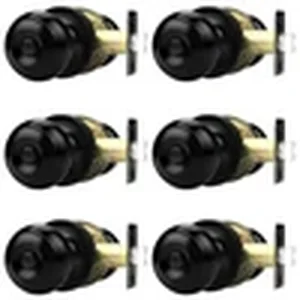 Matte black privacy door knob 6 pack
