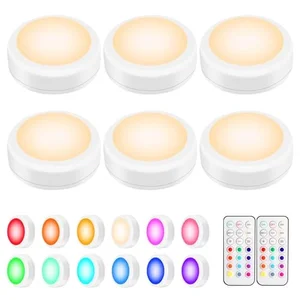 BLS battery powered LED puck lights with remote control