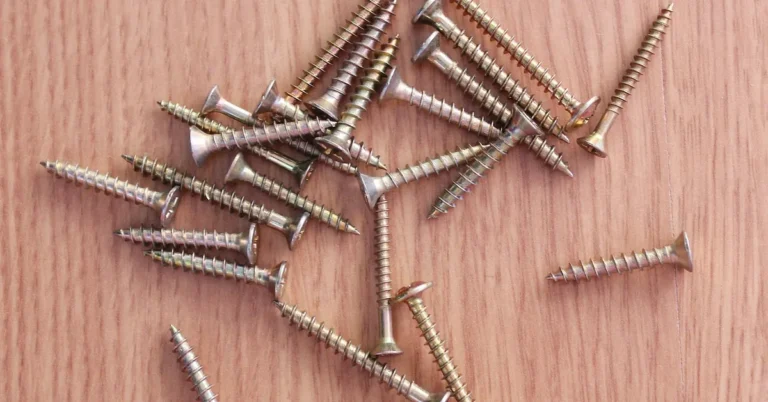 Wood screws and hardware used to join two pieces of wood