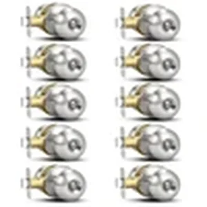 Brushed nickel privacy door knob 10 pack reversible