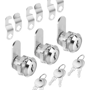 Keyed cam lock cylinder used to secure a cabinet door